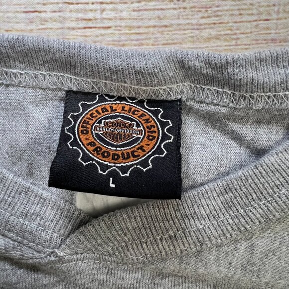 Vintage Harley Davidson 1903 Cropped Sweatshirt Gray Size L Upcycled Distressed - Picture 4 of 7
